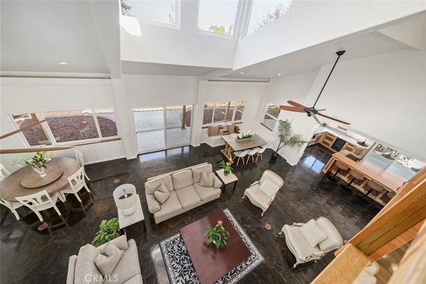 Dining room, Interior, Living room, Recessed Lighting, Wood Texture Flooring