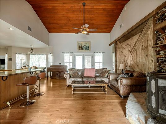 Interior, Living room, Pendant Lights, Recessed Lighting, Wooden Ceilings, Wood Texture Flooring