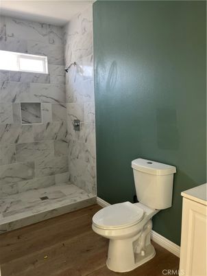 Bathroom, Interior, Marble Walls, Wood Texture Flooring
