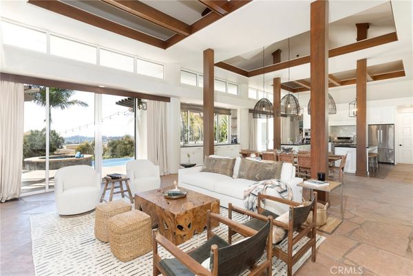Dining room, Interior, Kitchen, Living room, Pendant Lights, Stainless Steel Appliances, Wooden Beams
