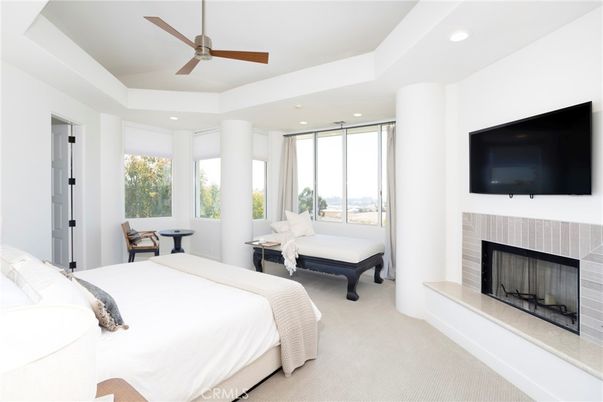 Bedroom, Fireplace, Interior, Recessed Lighting