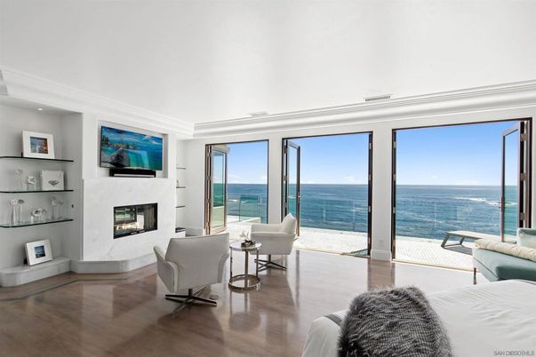 Fireplace, Interior, Living room, Recessed Lighting, Water