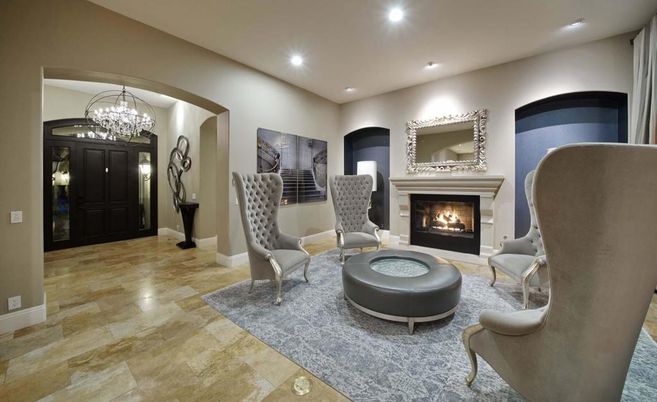 Chandelier, Fireplace, Interior, Recessed Lighting