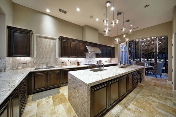 Dining room, Interior, Kitchen, Pendant Lights, Recessed Lighting, Stainless Steel Appliances