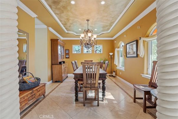Chandelier, Dining room, Interior, Recessed Lighting