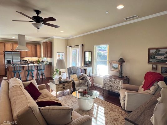 Interior, Kitchen, Living room, Recessed Lighting, Stainless Steel Appliances, Wood Texture Flooring