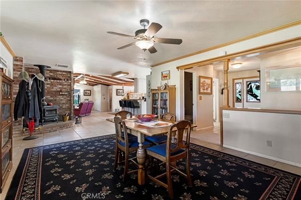 Dining room, Fireplace, Interior, Stone Walls