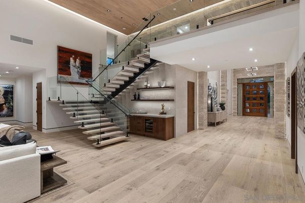 Interior, Recessed Lighting, Stone Walls, Wooden Ceilings, Wood Texture Flooring