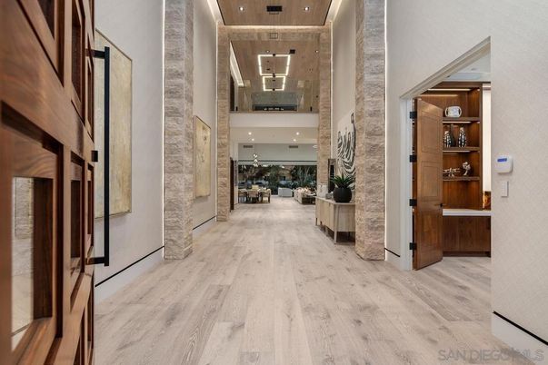 Interior, Pendant Lights, Recessed Lighting, Stone Walls, Wood Texture Flooring