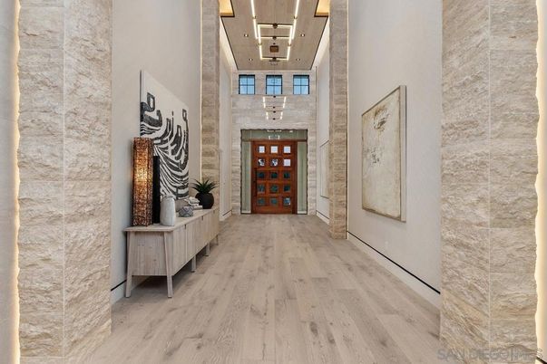Interior, Stone Walls, Wood Texture Flooring