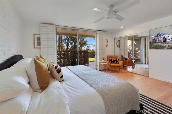 Bedroom, Interior, Recessed Lighting, Stone Walls, Wood Texture Flooring