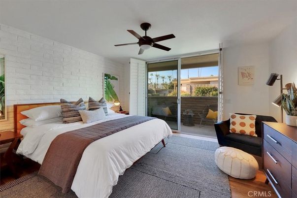 Bedroom, Interior, Stone Walls, Wood Texture Flooring