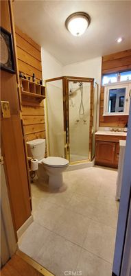 Bathroom, Glass Shower, Interior, Recessed Lighting, Wooden Walls