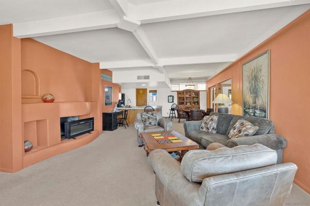 Dining room, Fireplace, Interior, Living room, Pendant Lights