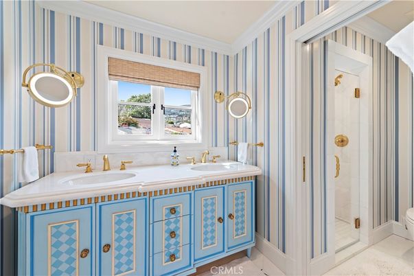 Bathroom, Dual Sink Vanities, Glass Shower, Interior