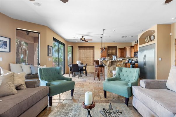 Dining room, Interior, Kitchen, Living room, Pendant Lights, Recessed Lighting, Stainless Steel Appliances