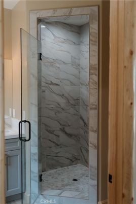 Bathroom, Glass Shower, Interior, Marble Walls