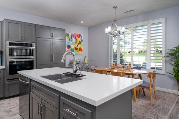Chandelier, Dining room, Interior, Kitchen, Pendant Lights, Recessed Lighting, Stainless Steel Appliances, Wood Texture Flooring