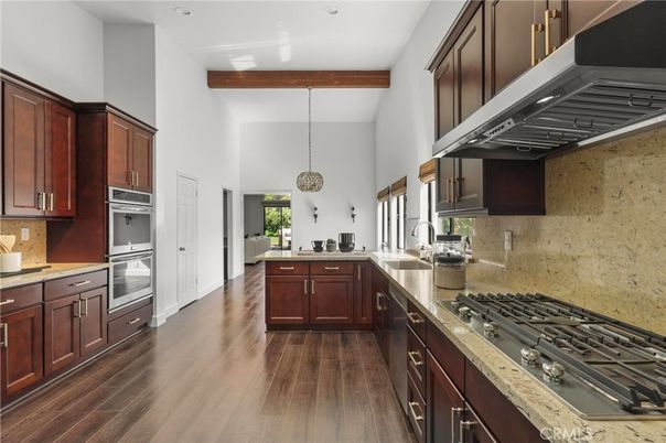 Interior, Kitchen, Pendant Lights, Wood Texture Flooring
