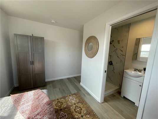Bathroom, Interior, Marble Walls, Wood Texture Flooring