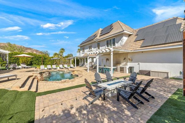 Exterior, Pool, Solar Panels