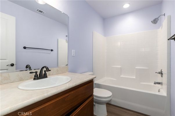 Bathroom, Interior, Recessed Lighting, Wood Texture Flooring