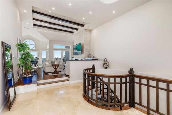 Interior, Living room, Recessed Lighting, Wooden Beams
