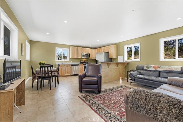 Dining room, Interior, Kitchen, Living room, Recessed Lighting, Stainless Steel Appliances