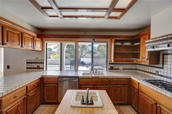 Interior, Kitchen, Stainless Steel Appliances, Tile Countertops