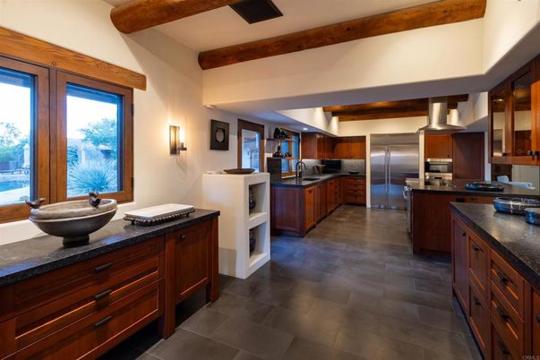 Interior, Kitchen, Stainless Steel Appliances, Wooden Beams