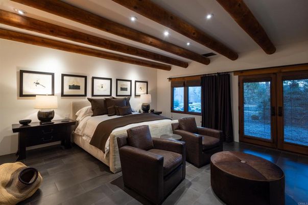 Bedroom, Interior, Recessed Lighting, Wooden Beams