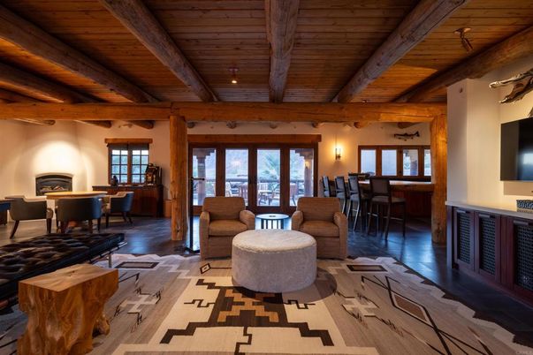 Dining room, Fireplace, Interior, Living room, Wooden Beams, Wooden Ceilings, Wood Texture Flooring