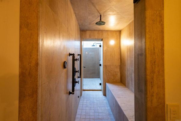 Bathroom, Interior, Recessed Lighting, Wooden Walls