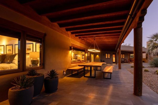 Exterior, Pendant Lights, Wooden Beams