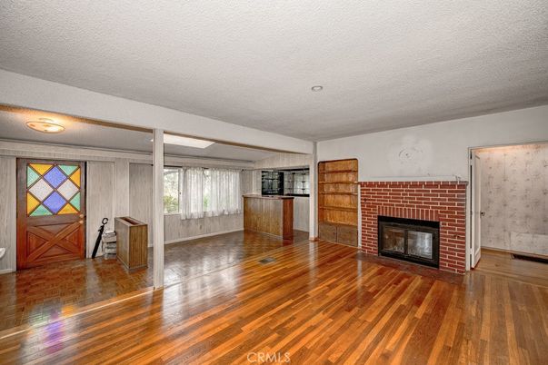 Empty room, Fireplace, Interior, Wood Texture Flooring