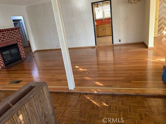 Empty room, Fireplace, Interior, Wood Texture Flooring