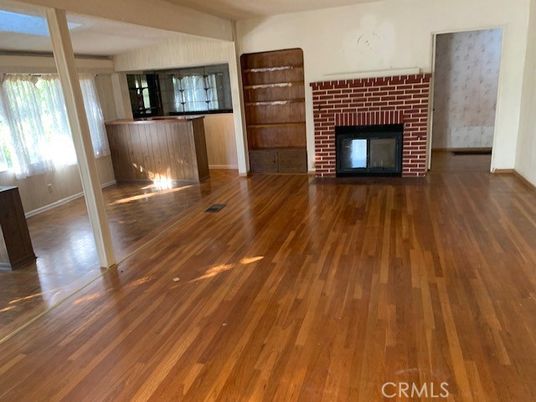 Empty room, Fireplace, Interior, Wood Texture Flooring