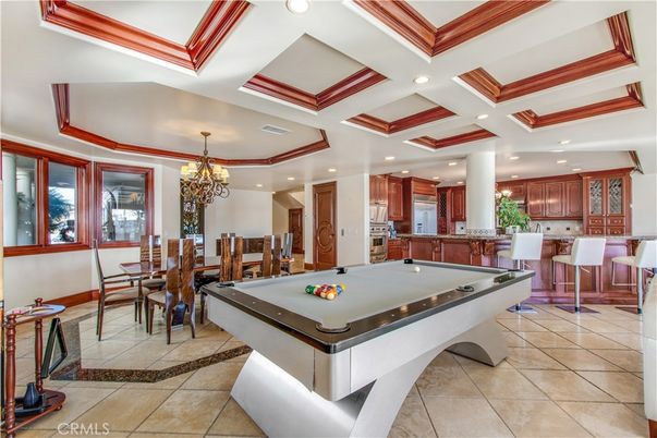 Billiard Table, Chandelier, Dining room, Game Room, Interior, Kitchen, Recessed Lighting