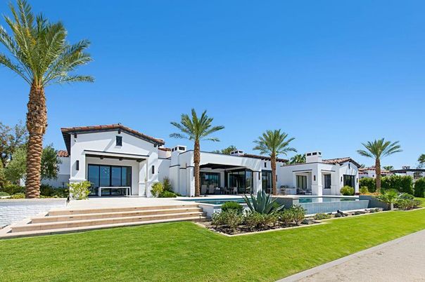Backyard, Exterior, Facade, Pool, Spanish Mediterranean