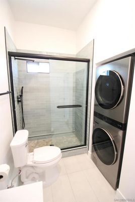 Bathroom, Glass Shower, Interior, Washer