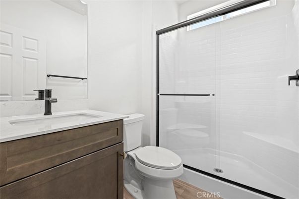 Bathroom, Glass Shower, Interior, Wood Texture Flooring