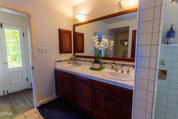 Bathroom, Dual Sink Vanities, Interior, Tile Countertops