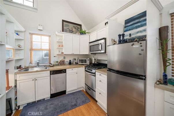 Interior, Kitchen, Stainless Steel Appliances, Wood Texture Flooring