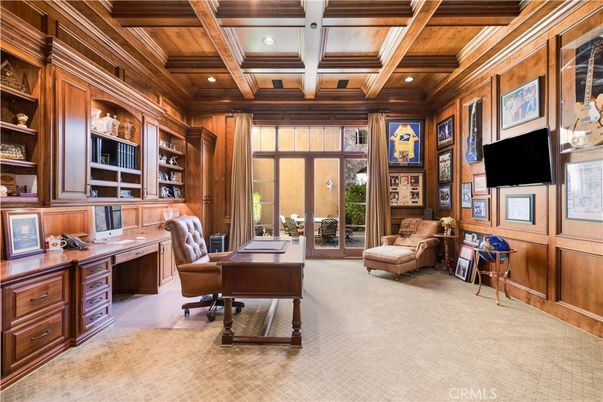 Home Office, Interior, Recessed Lighting, Wooden Beams, Wooden Ceilings, Wooden Walls