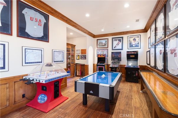 Game Room, Interior, Recessed Lighting, Wood Texture Flooring