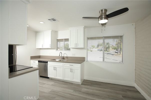 Interior, Kitchen, Recessed Lighting, Wood Texture Flooring