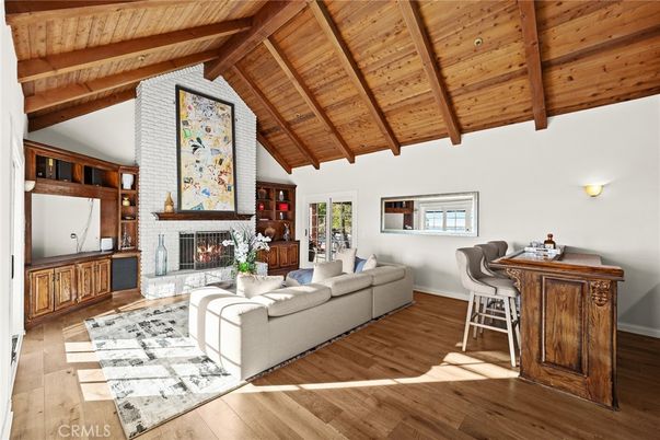 Fireplace, Interior, Living room, Stone Walls, Wooden Beams, Wooden Ceilings, Wood Texture Flooring