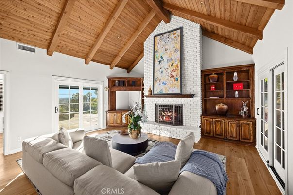 Fireplace, Interior, Living room, Stone Walls, Wooden Beams, Wooden Ceilings, Wood Texture Flooring