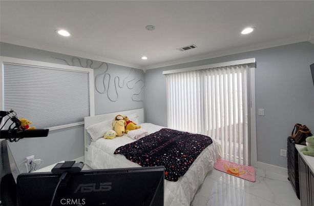Bedroom, Interior, Marble, Recessed Lighting