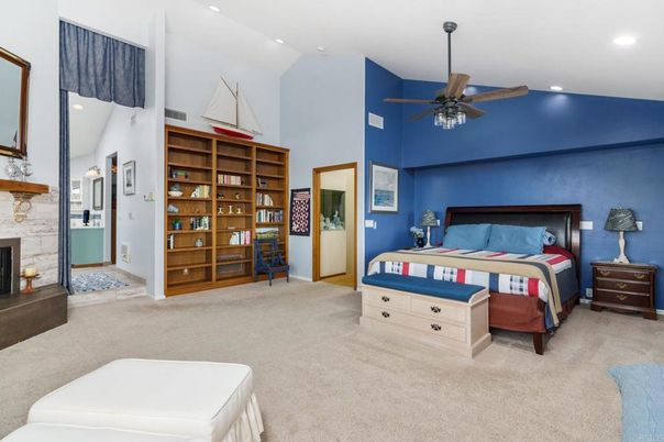 Bedroom, Fireplace, Interior, Recessed Lighting